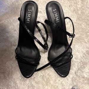 Simmi London Black Strappy Heels